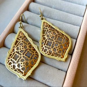 Addie Gold Drop Earrings In Gold Filigree Mix
